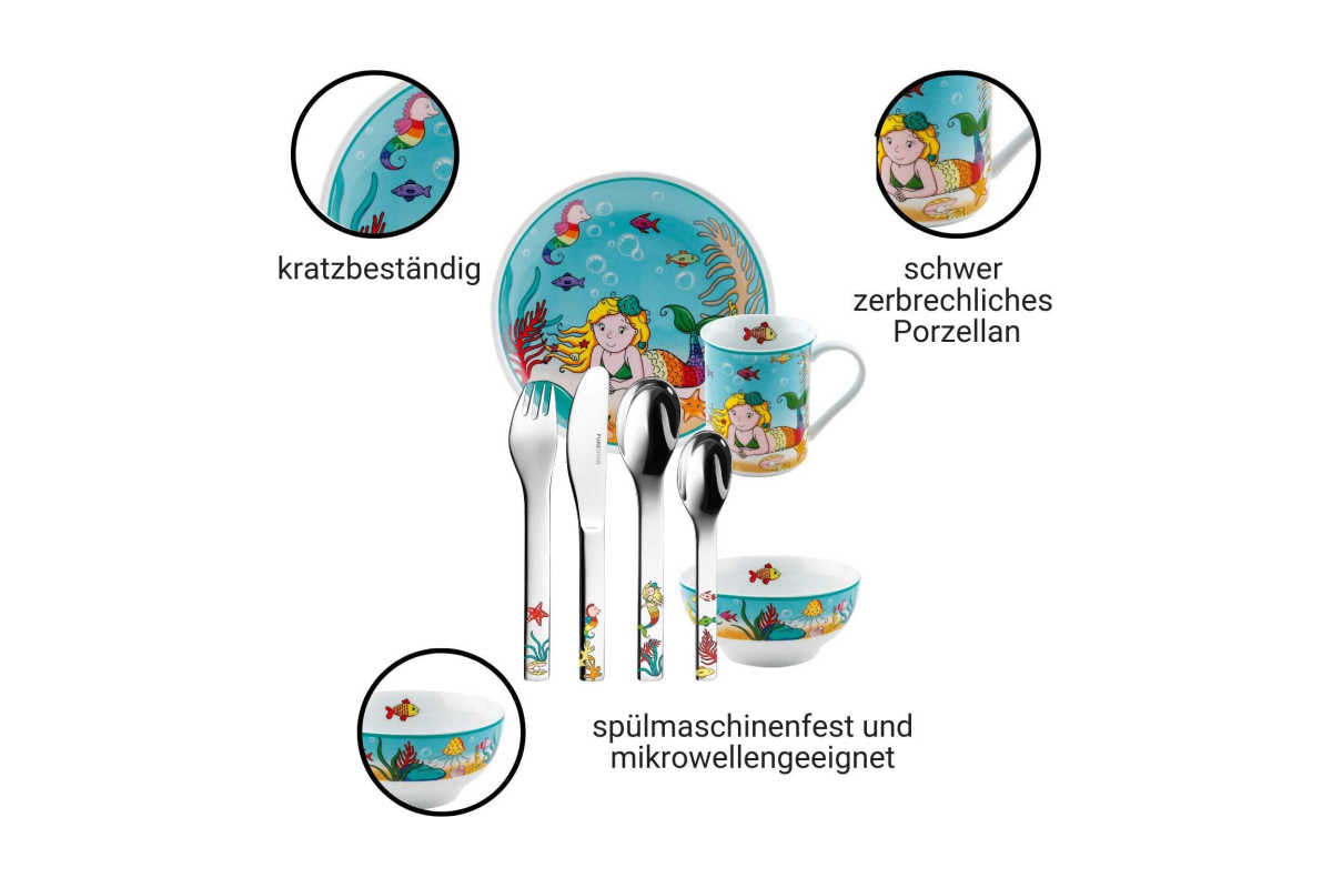 Kindergeschirr Set TOJA von Puresigns mit Gravur - 7teilig