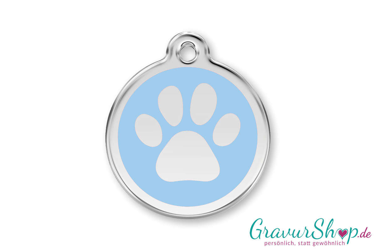 Hundemarke 13 M mit Gravur Hellblau
