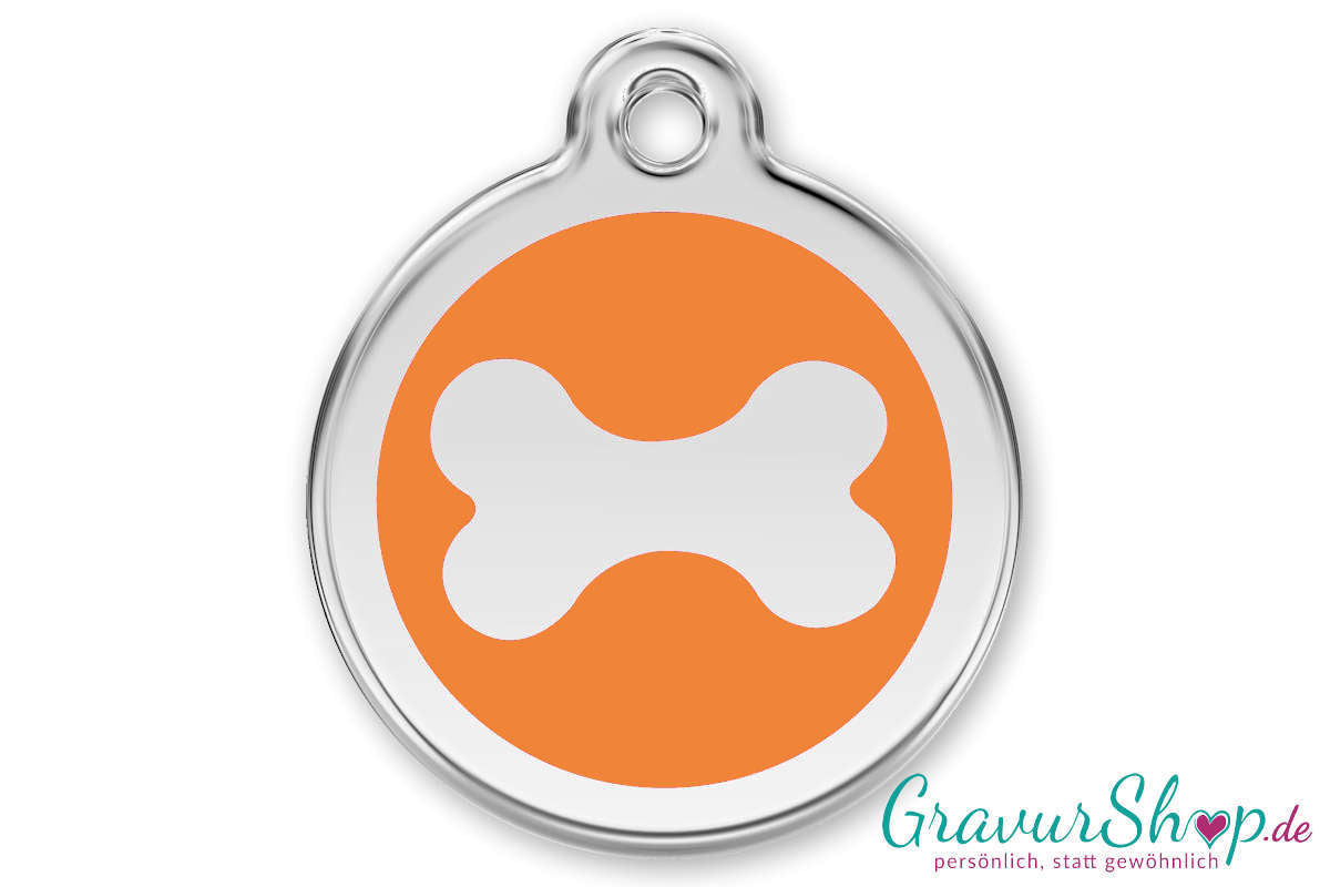 Hundemarke 14 L mit Gravur Orange
