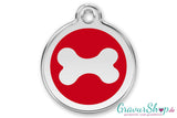 Hundemarke 14 L mit Gravur Rot