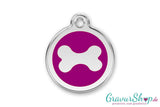 Hundemarke 14 M mit Gravur Magenta