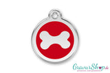 Hundemarke 14 M mit Gravur Rot