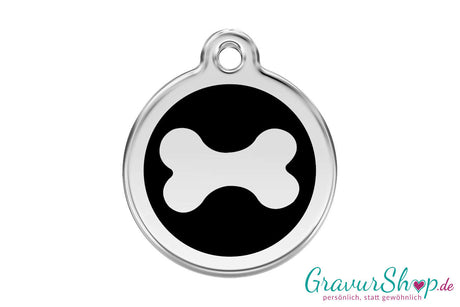 Hundemarke 14 M mit Gravur Schwarz