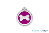 Hundemarke 14 S mit Gravur Magenta