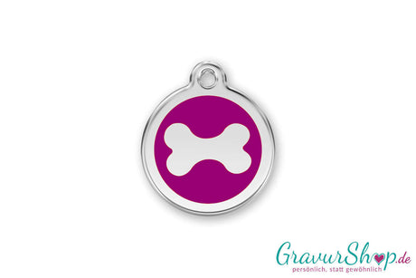 Hundemarke 14 S mit Gravur Magenta