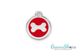 Hundemarke 14 S mit Gravur Rot