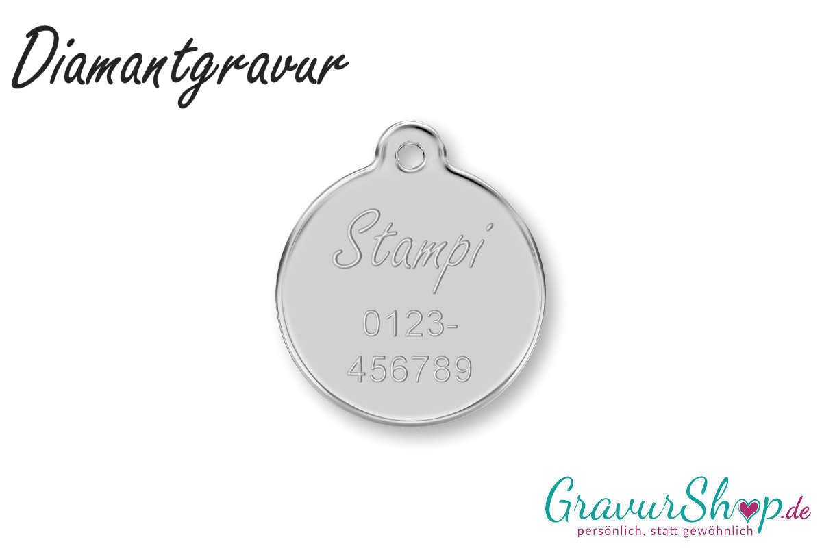Hundemarke 19 S mit Gravur Muster