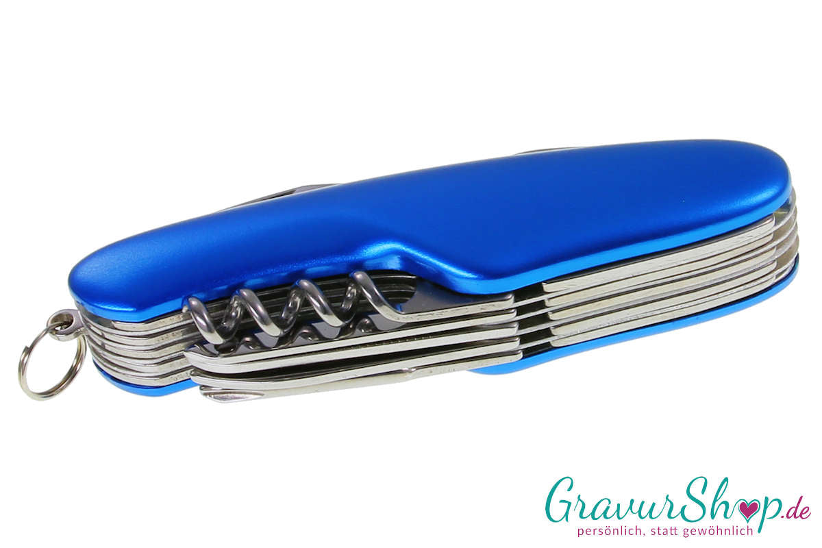 Taschenmesser 01 Blau mit Gravur Unten