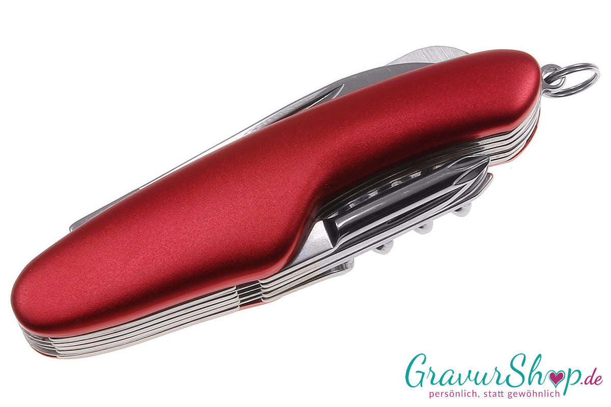 Taschenmesser 01 Rot mit Gravur Oben
