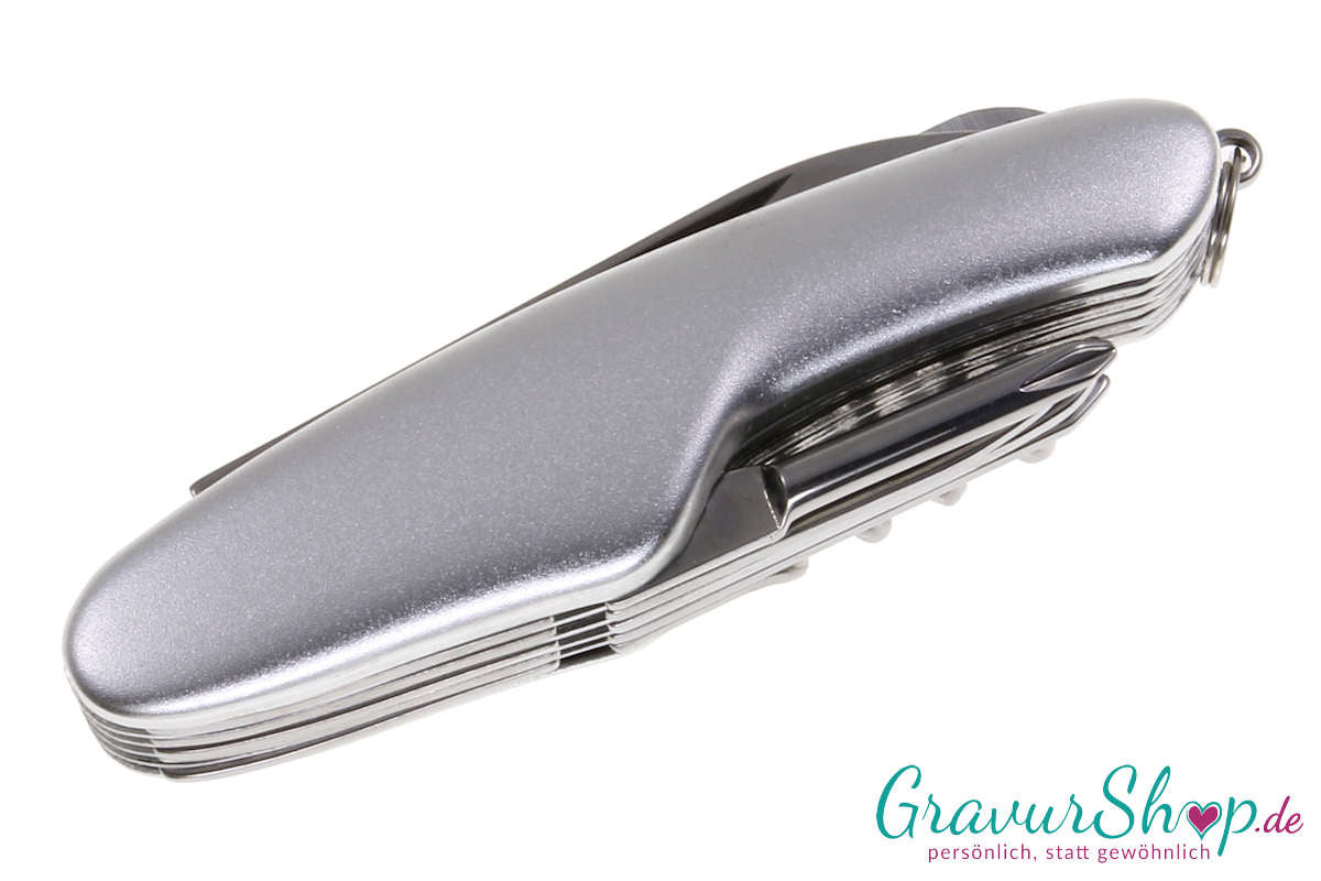Taschenmesser 01 Silber mit Gravur Oben