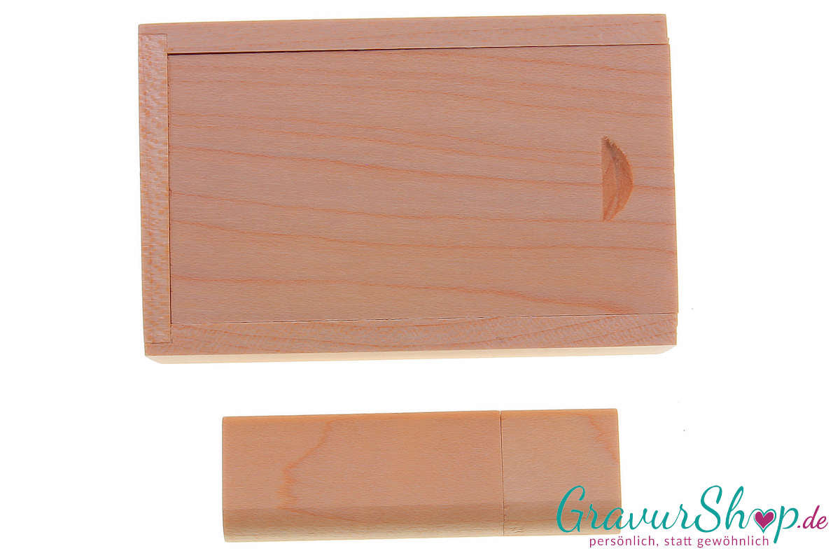 USB Stick 02 16GB Ahorn mit Gravur Muster 1