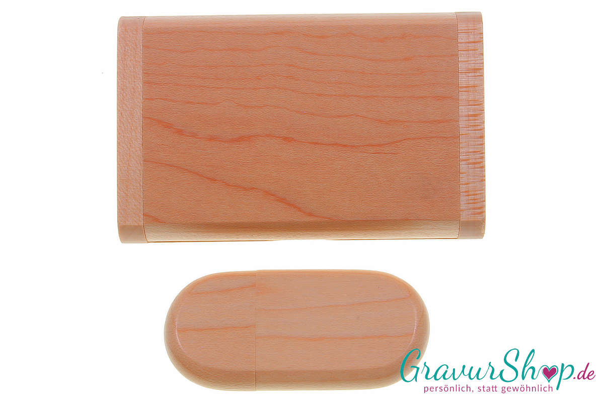 USB Stick 03 16GB Ahorn mit Gravur Muster 1