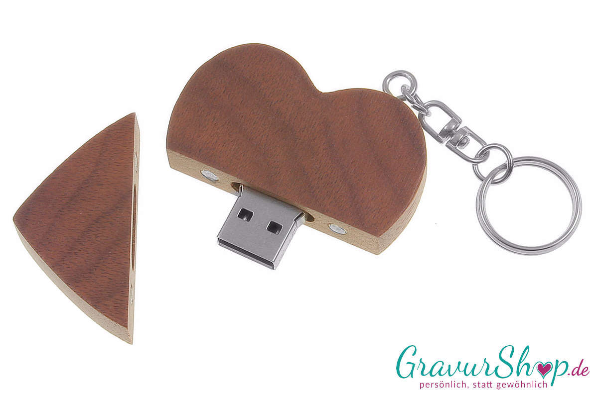 USB Stick 04 16GB Walnuss mit Gravur Muster 2