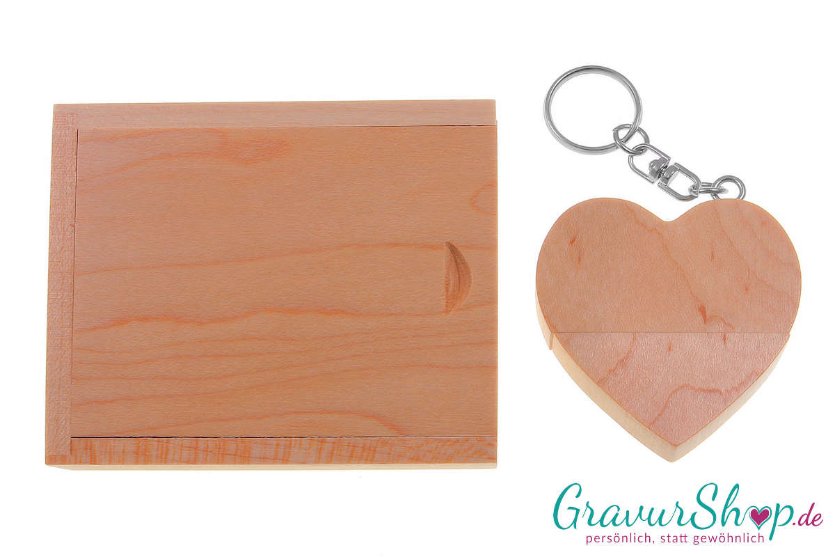 USB Stick 04 16GB Ahorn mit Gravur Muster 1