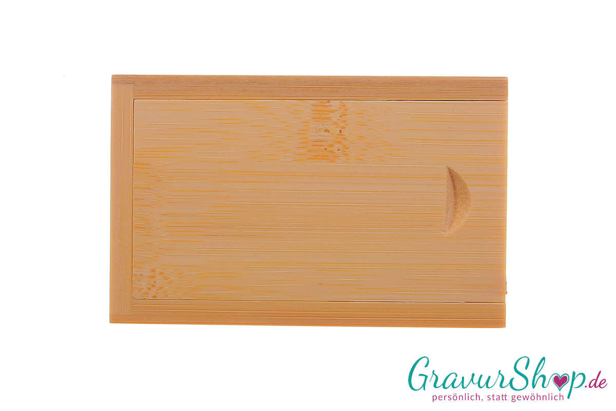 USB Stick 01 32GB Bambus hell mit Gravur Etui