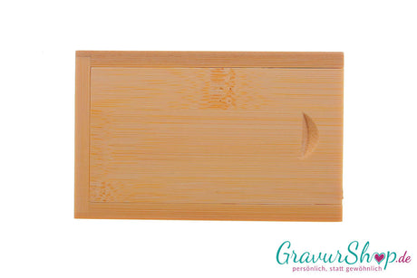 USB Stick 01 32GB Bambus hell mit Gravur Etui