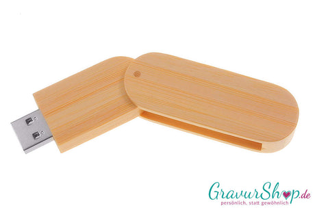 USB Stick 01 32GB Bambus hell mit Gravur Muster 2