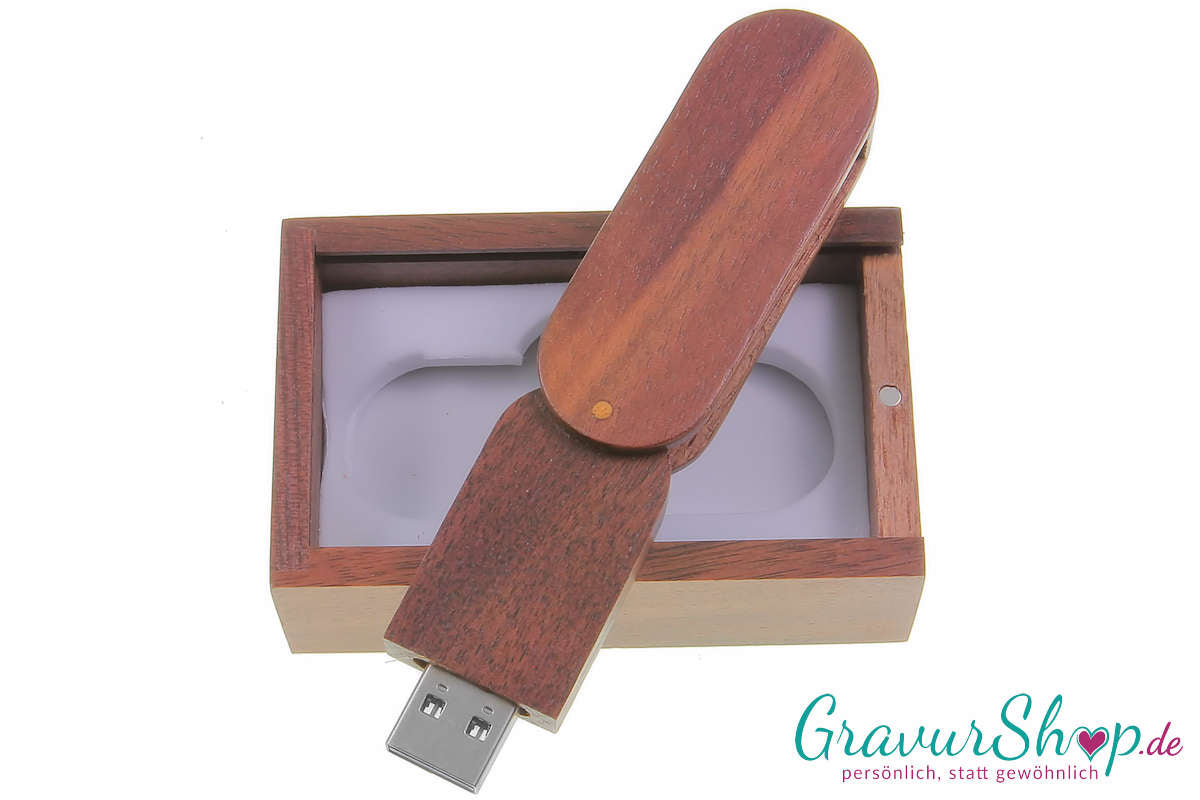 USB Stick 01 32GB Walnuss mit Gravur Muster 1