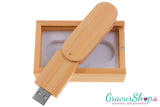 USB Stick 01 32GB Bambus hell mit Gravur Muster 1