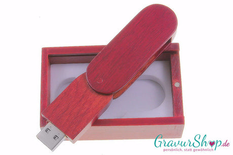 USB Stick 01 32GB Rosenholz mit Gravur Muster 1