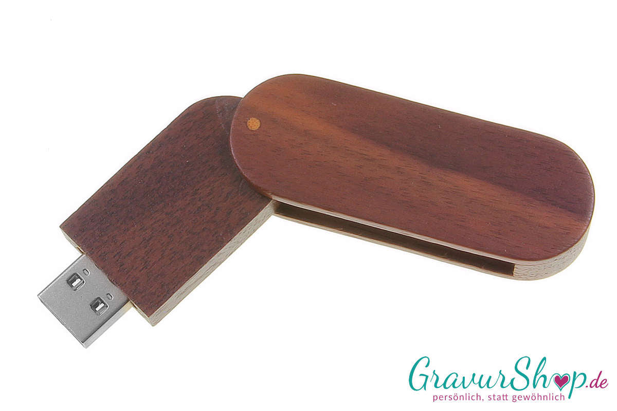 USB Stick 01 32GB Walnuss mit Gravur Muster 2