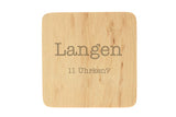 Untersetzer aus Holz mit Gravur Namen und Text - Muster 4