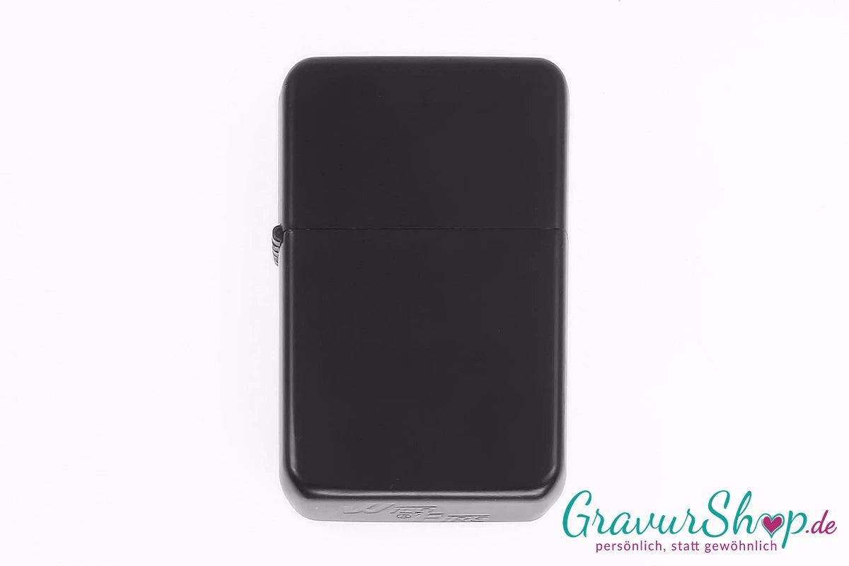 Benzin Feuerzeug black brushed mit Gravur