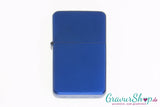 Benzin Feuerzeug blue brushed mit Gravur