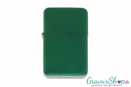 Benzin Feuerzeug green brushed mit Gravur