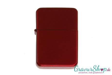 Benzin Feuerzeug red brushed mit Gravur