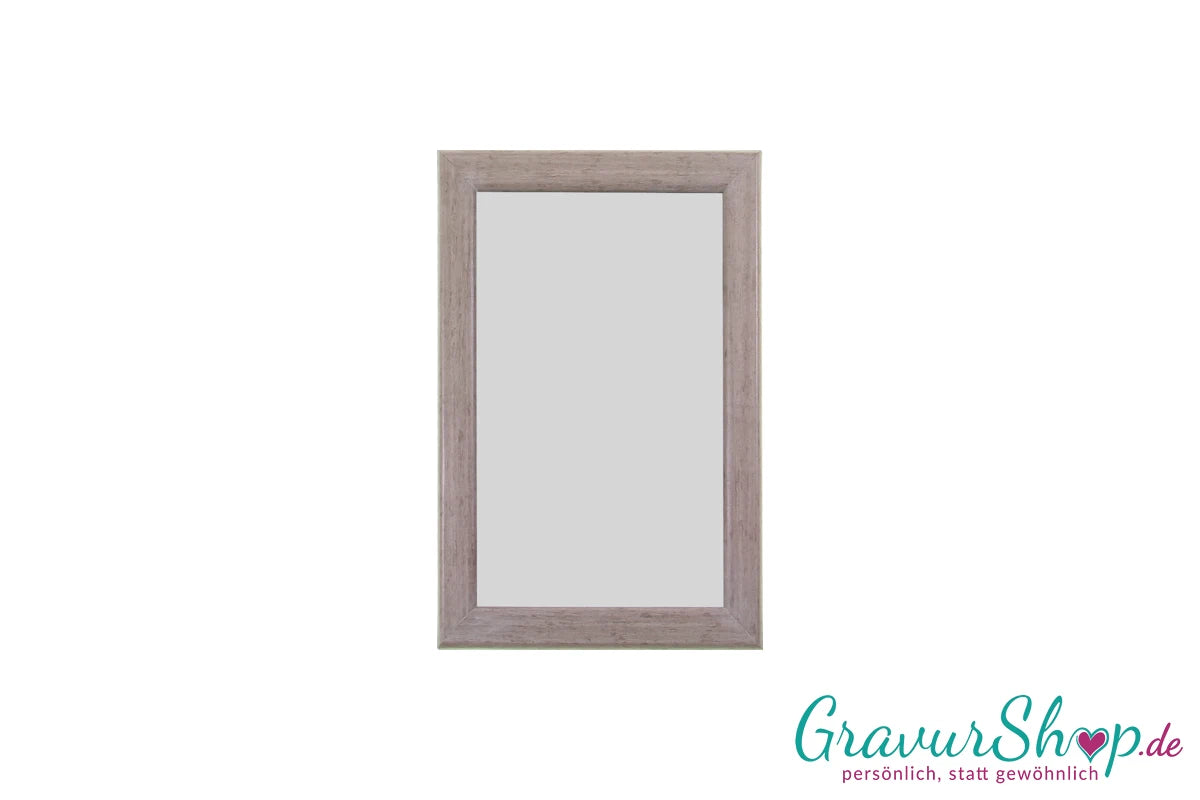 Bilderrahmen Grau mit Gravur