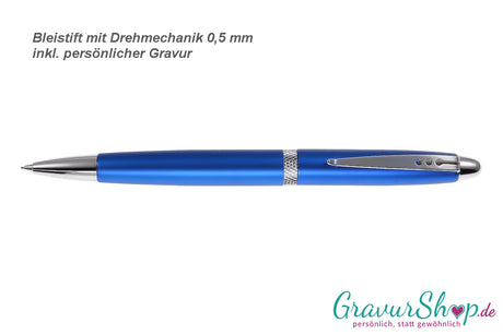 Drehbleistift blau mit Lasergravur