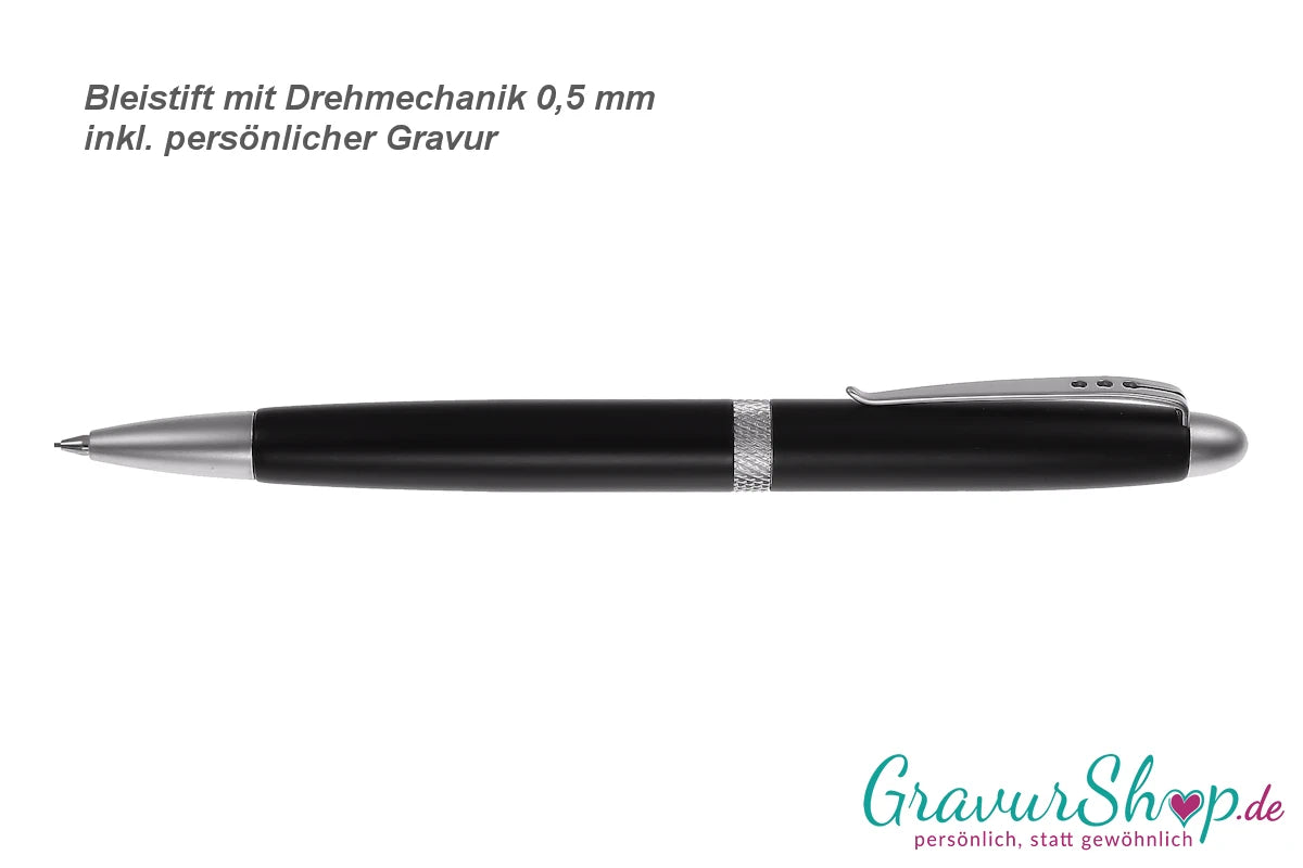Bleistift schwarz mit Gravur