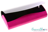 Großes Brillenetui 03 aus rosa Kunstleder, im Etui – inkl. Gravur