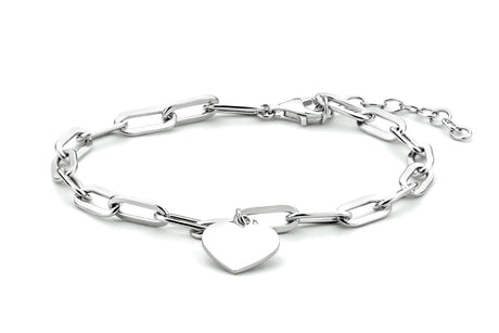 925 Silber Armband rhodiniert mit Herz inkl. Gravur
