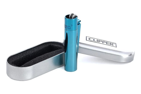 Clipper Metall Deep Blue mit Gravur