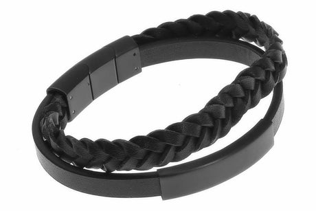 Lederarmband mit Wunschgravur Nr 01 schwarz