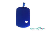 Dogtag Edelstahl blau mit Herz inkl. Gravur