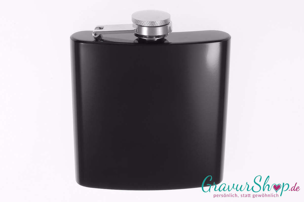 Flachmann 20 I mit Gravur glänzend schwarz Bild 3