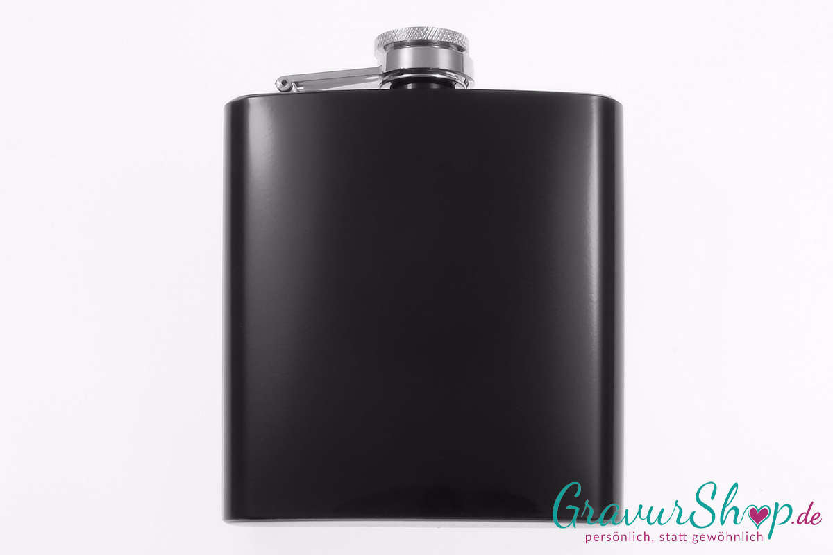 Flachmann 20 I mit Gravur glänzend schwarz Bild 2