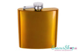 Flachmann 20 M gold glänzend mit Gravur