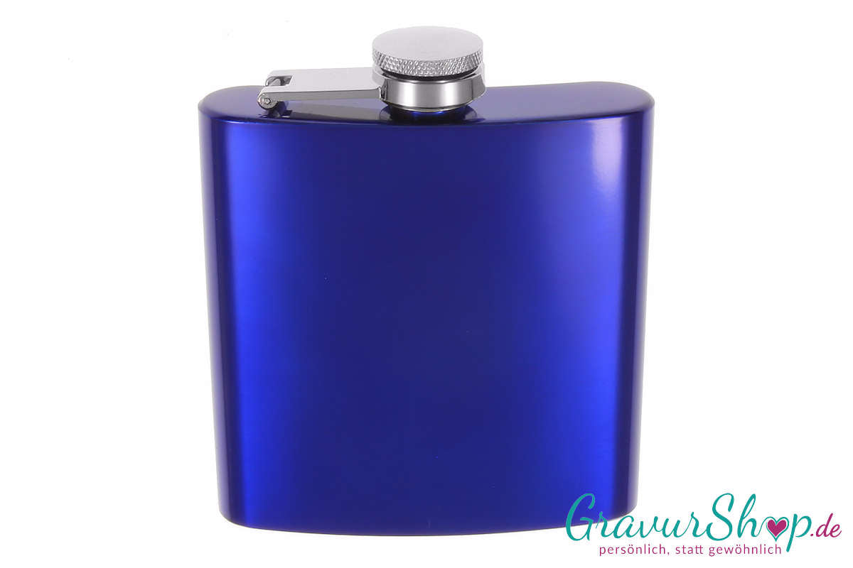 Flachmann 20 K marineblau mit Gravur Bild 3