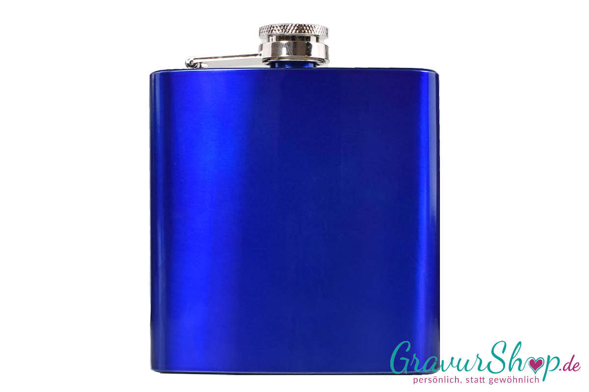 Flachmann 20 K marineblau mit Gravur Bild 2