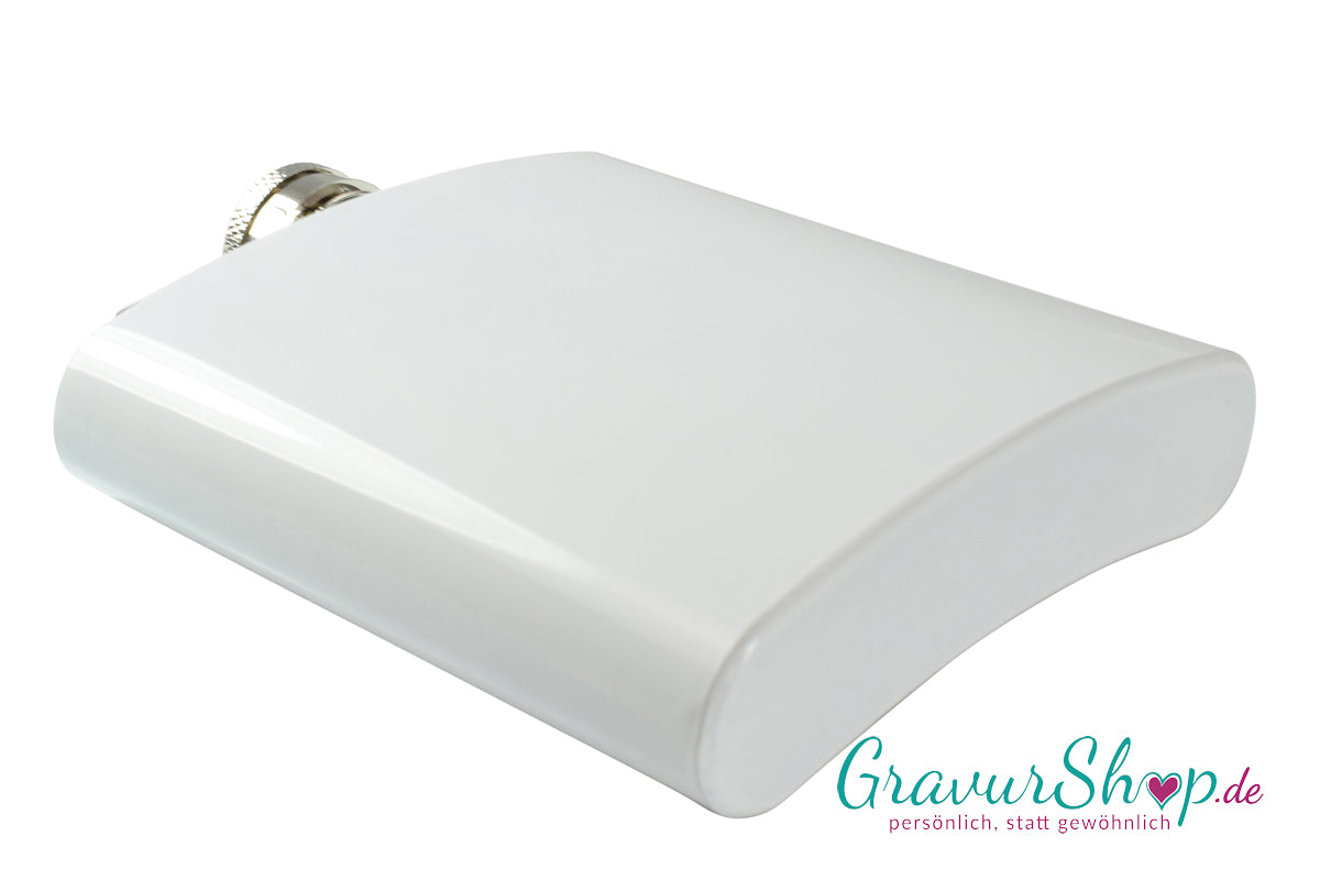 Flachmann 20 O weiß 20 OZ mit Gravur Bild 2