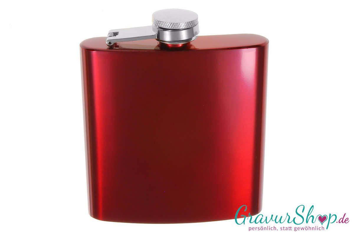 Flachmann 20 N Rot mit Gravur