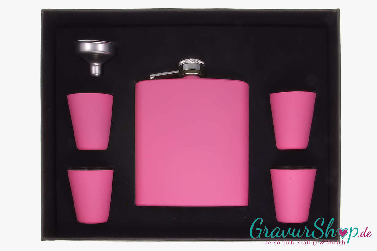 Flachmann 42 pink mit Gravur Bild 2