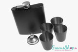 Flachmann 42 schwarz mit Gravur