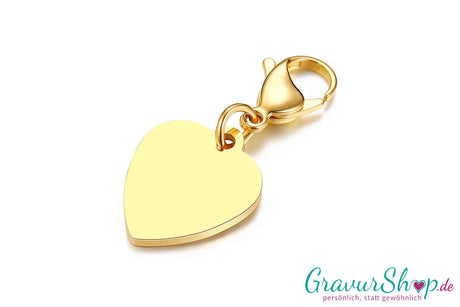 Vergoldeter Edelstahl Charm Anhänger mit Diamant Gravur