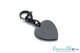 Schwarzer  Edelstahl Charm Anhänger mit Diamant Gravur