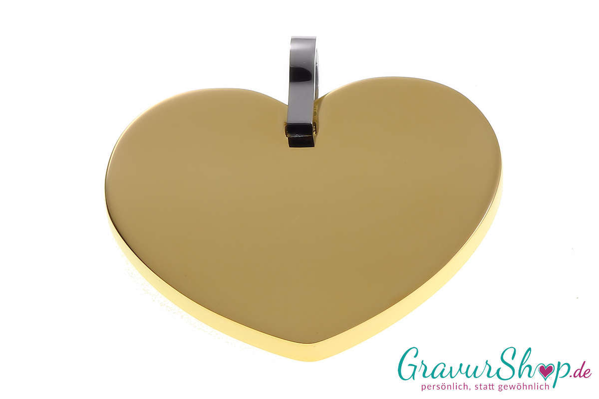Edelstahlanhänger Herz 30 x 29 mm mit Gravur